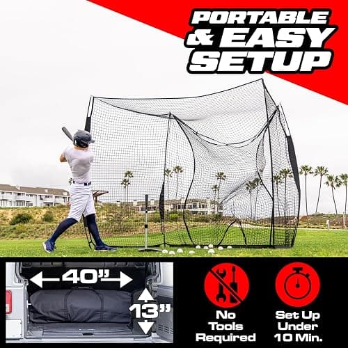 GoSports Baseball & Softball Portable Backstop Practice Net - 10 x 8 ft Hitting & Pitching Net for Backyard thumbnail 2