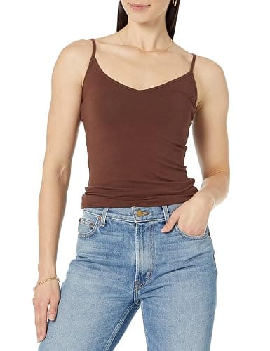 Amazon Essentials Women's Slim-Fit Knit V-Neck Layering Cami (Available in Plus Size), Pack of 4 thumbnail 2