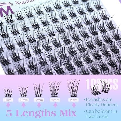 Lash Clusters Kit Wispy Eyelash Extension Kit Natural Lash Extension Kit CC Curl Cluster Eyelash Extensions DIY Individual Lashes Kit Eyelash Clusters Kit with Bond and Seal Tweezers by Vanssymunlin - D-Lightweight thumbnail 4
