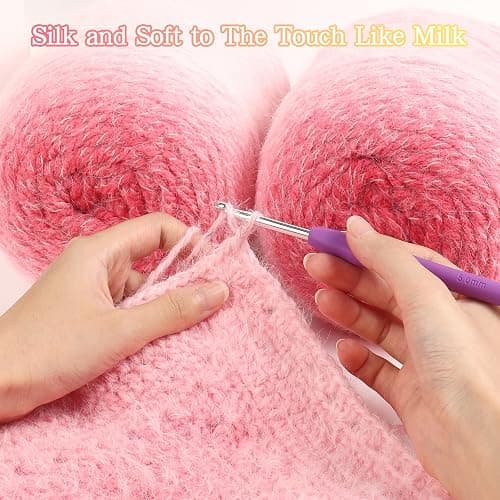Katech Ombre Yarn for Crocheting-Large Skein of Gradient Yarn Cake-2 Pack of 200g/7.05 oz-80% Acrylic,20% Nylon- #4 Medium-Perfect for Star Blankets, Scarves, Shawls and Garments (C) thumbnail 6