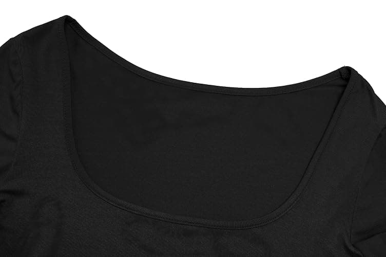 Lightweight Square Neck Crop Tops Long Sleeve Slim Fit Basic Shirts for Women thumbnail 3