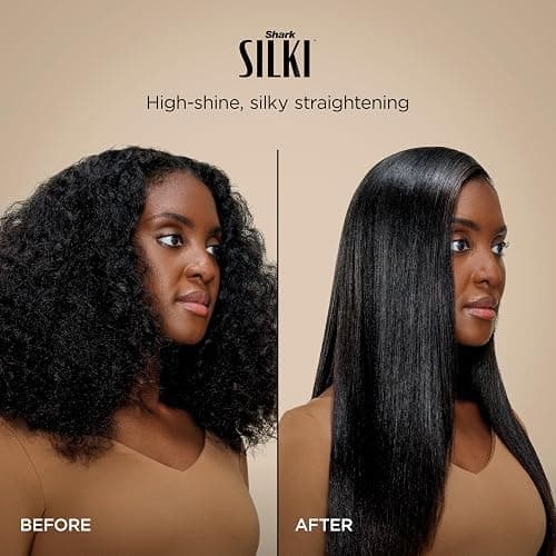 Shark Glam Ceramic & Powerful Air Styling & Drying System, with Silki Straightener & Shark Glossi Air Glosser, for Drying, Curling, Straightening & Glossing, Gold, HD6051S (Straight & Wavy Hair) thumbnail 4