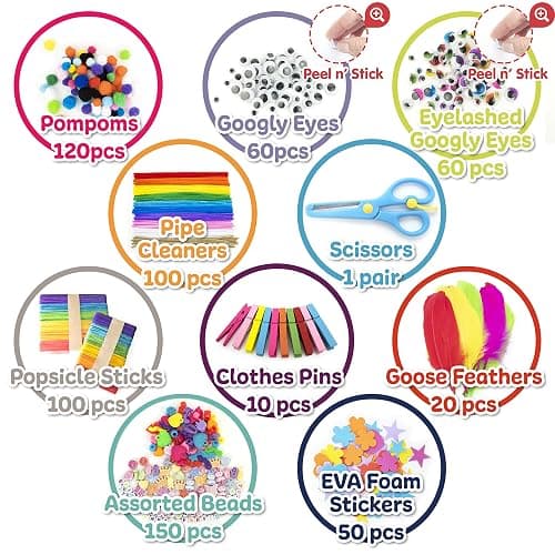 Olly Kids Arts and Crafts Supplies for Kids Girls 4 5 6 7 8 9 10 11 & 12- Ultimate Crafting Supply Carboodle in Portable 3 Layered Plastic Art Box thumbnail 2