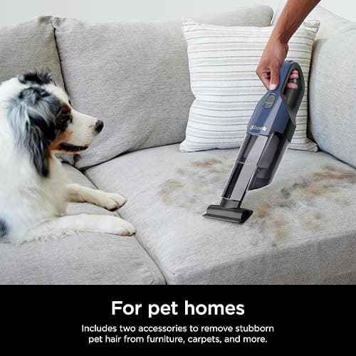 Shark Cyclone PET Handheld Vacuum with 8" Crevice Tool, HyperVelocity Suction, Navy Blue/Grey, CH701 thumbnail 4
