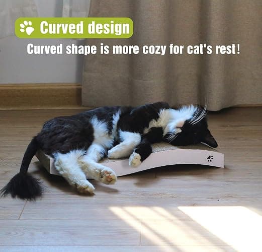 Cat Scratcher, Durable Scratch Pad, Corrugated Cardboard Scratching Board for Indoor Cats, Heavy Duty, Double-Sided Usability, Recyclable, with Catnip thumbnail 7