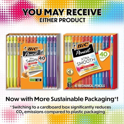 BIC Xtra Smooth Mechanical Pencil, 0.7 mm Medium Point, Refillable and Retractable, 40-Count Pack thumbnail 2