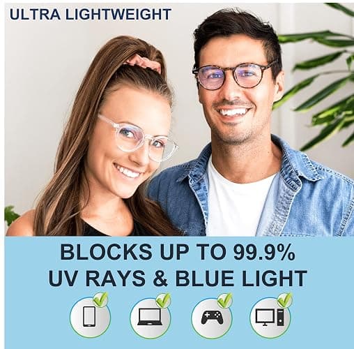 Riccardo Materossi® - Premium 99.9% Blue Light Blocking Glasses (380-410nm) - Reduce Headaches and Improve Sleep - UK Brand thumbnail 2