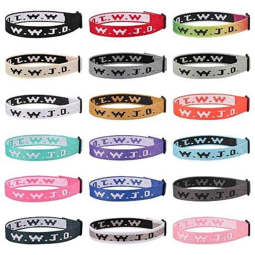 Pmormyy WWJD Bracelet Pack for Women Men, Christian Jesus Gifts Wristbands, Adjustable WWJD Bracelets Bulk What Would Jesus Do Bracelet - Image 1
