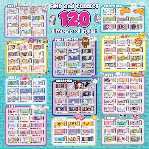 Sky Castle STICKI Rolls Sticki Book - The Original Wearable Shareable Toy Sticker Bracelet + Collection Book | Includes 120 Mini Stickers | Over 1000 Fun Sticker Designs to Collect! (Series 1) thumbnail 6