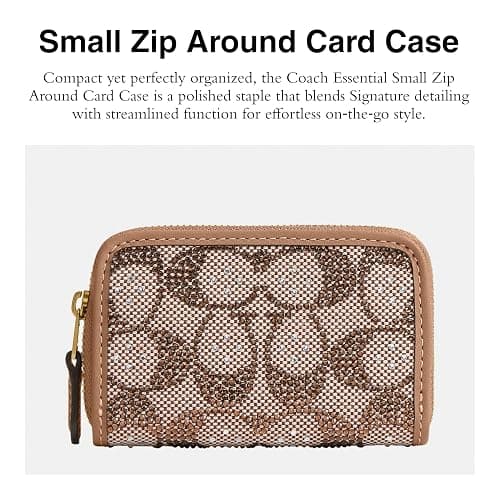Coach Women's Crystal Signature Jacquard Essential Small Card Case, Mushroom, One Size thumbnail 2