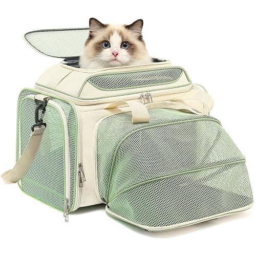 Airline Approved Travel Soft Carrier for Small cat/Dog/pet | Collapsible with Expandable Top and Sides. Kitten Mesh Puppy Carry Bag,18x11x11Delta/ United/American Airlines - Image 1