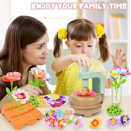 DIY Fabric Flower Bouquet Craft Kit, Educational Toy Gift Girls Toddlers 4+ | Flowers Market Toy for Kids, Build Your Flower Bouquet, Arts & Crafts for 4+ Year Toddler Girl thumbnail 5