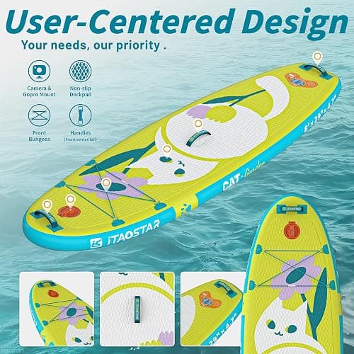 iTAOSTAR Pets 8'×29" / 11'×35" / 11'6"×34"/11'×34" Inflatable Paddle Board, One-Stop Premium SUP Accessories, Extra Wide Paddle Board for More Balance, Tailored Fins for More Fun thumbnail 4