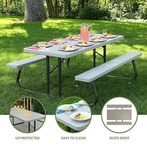 Lifetime Folding Picnic Table, 6-Foot thumbnail 4