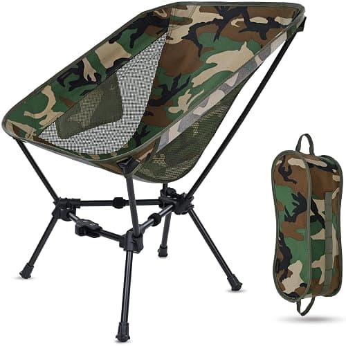 MARCHWAY Lightweight Folding Camping Chair, Portable Foldable Compact for Outdoor Camp, Travel, Beach, Picnic, Festival, Hiking, Backpacking, Supports 330Lbs (Camo) - Image 1