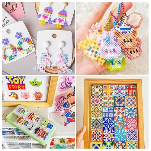 Fuse Beads Kit, INSCRAFT 25,000 pcs 26 Colours 5MM, Including 127 Patterns, 4 Big Square, 1 Heart Pegboards, 1 Flower Ironing Paper, Tweezers, Iron Beads for Craft Making thumbnail 7