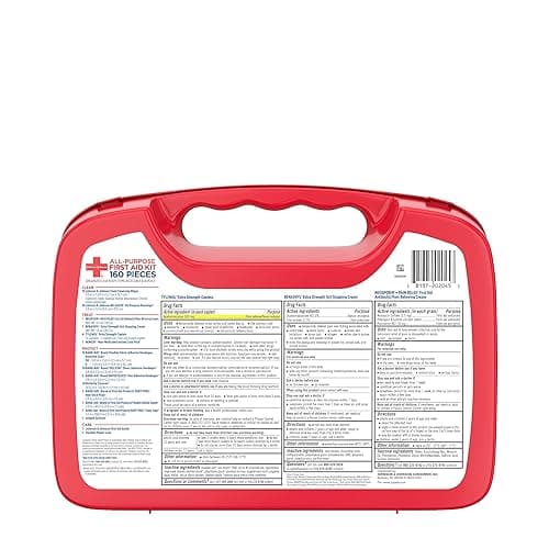 Johnson & Johnson All-Purpose Portable Compact First Aid Kit for Minor Cuts, Scrapes, Sprains & Burns, Ideal for Home, Car, Travel, Camping and Outdoor Emergencies, 160 Pieces - 160 Count thumbnail 7