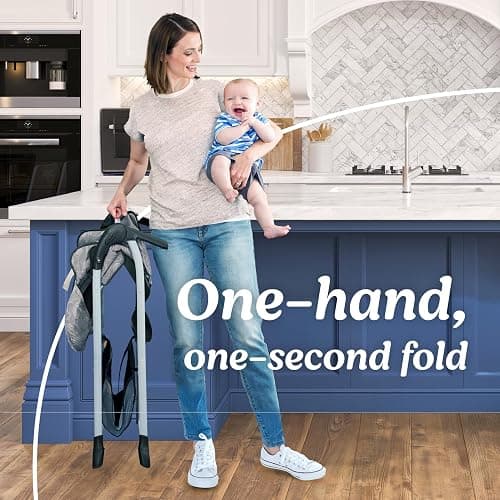 Graco Slim Snacker High Chair, Ultra Slim, Fast-Folding, Multiple Recline Positions, Comfortable Feeding, Whisk thumbnail 5