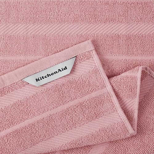 KitchenAid Albany Kitchen Towel 4-Pack Set, Dried Rose/White, 16"x26" thumbnail 4