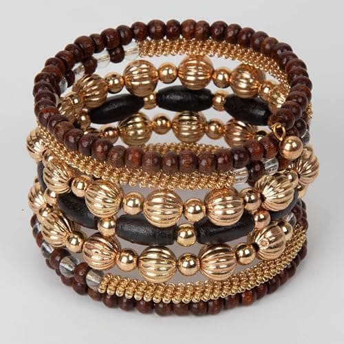SPUNKYsoul Handmade Bohemian Multi-Color Beaded Coil Bracelet – Comfortable, Adjustable Boho Wrap Cuff That Stacks Easily and Lets You Effortlessly Elevate Any Outfit, Day or Night thumbnail 6