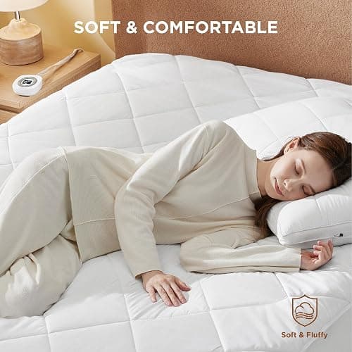 Bedsure Heated Mattress Pad Full - Bed Warmer with Memory & Preheat Functions, 12-Hour Auto Off & 10 Heat Settings, Single Controller, Fast Heating, Brushed Electric Mattress Pad Full, 54"x75" thumbnail 7