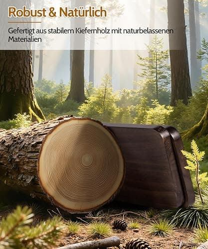 SUMGAR Wandregal Holz Walnussfarbe, Schweberegal, Hängeregal Größer, Praktische Dreistöckig Dekorative Regale aus Massive Holz für Wohnzimmer Schlafzimmer, Abnehmbarer Bretter, 50x58cm thumbnail 5