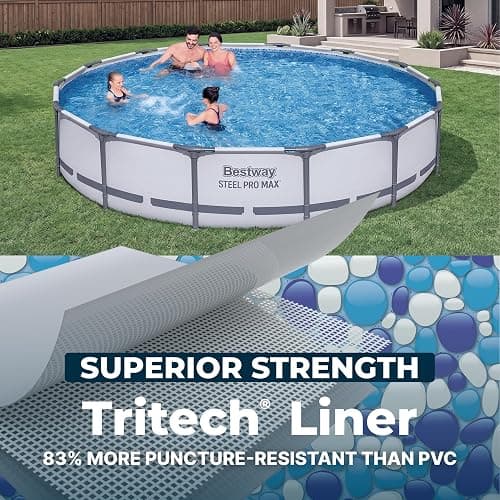 Bestway Steel Pro MAX 14' x 33" Round Above Ground Pool Set with Pump | Metal Frame Pool, Corrosion-Resistant Steel, Puncture-Resistant Liner, Filter Pump, No-Tool Setup, Quick-Click Connectors thumbnail 5