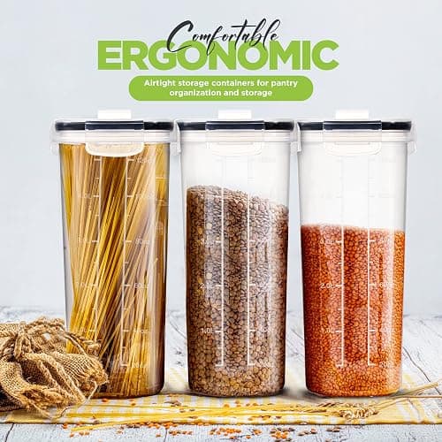 Utopia Kitchen Cereal Containers Storage Set – 3 Pack 4L(135.2 oz) Airtight Food Storage Containers with Lids, BPA-Free Cereal Dispensers for Pantry Organization and Storage (Clear) thumbnail 4