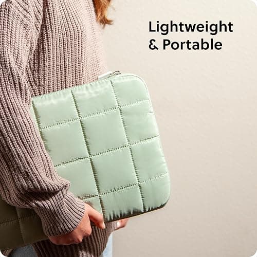 U Brands Nylon Puffy Zipping Large Laptop Sleeve, 10.5" x 15", MacBook Bag, Laptop Case for MacBook Pro, MacBook Air, Chromebook, HP Computer, Matcha Green thumbnail 5