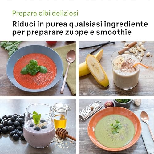 Braun Minipimer MultiQuick 5 Vario MQ5200 Frullatore ad Immersione, 21 Velocità, Preciso e Potente, Impugnatura Ergonomica, Dotato Bicchiere da 600 ml, Potenza 1000W, 1 accessorio, Bianco/Grigio thumbnail 4