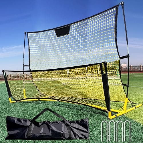 Seliyoo Dual-Sided Soccer Rebounder – Adjustable High/Low Nets for Volleys & Ground Passes, Portable Training Board for 2 Players, Teams & Home Backyard Use - Image 1