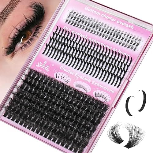 Volume Lash Clusters Spikes Eyelash Extensions Thick Lash Extensions DIY Eyelash Extensions at Home with Bottom Eyelash Clusters (12mm-19mm, 312Pcs in Total) thumbnail 7