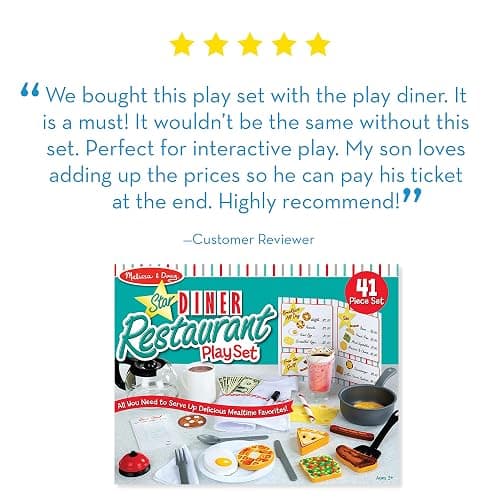 Melissa & Doug Star Diner Restaurant 41-Piece Play Set with Toy Food, Cookware & Play Kitchen Accessories, Preschool Learning Toys for Girls & Boys 3+ thumbnail 6