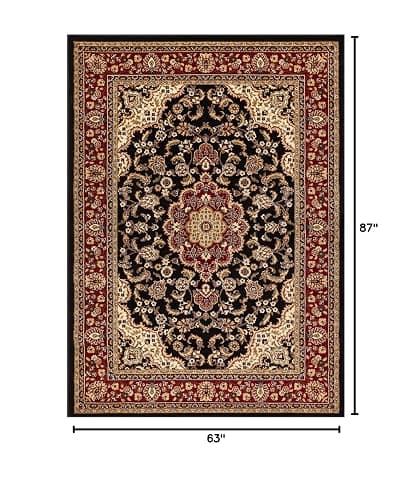 Well Woven Barclay Collection Medallion 5x7 Black Area Rug - for Living Room, Bedroom, and Dining Room thumbnail 3