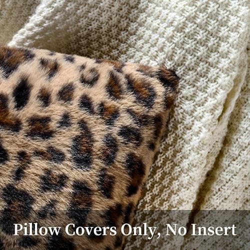 GALMAXS7 Cheetah Pillow Covers 18x18 Faux Fur Throw Pillow Covers Set of 2 Leopard Couch Pillow Covers Fluffy Soft Decorative for Home Living Room Bedroom thumbnail 4