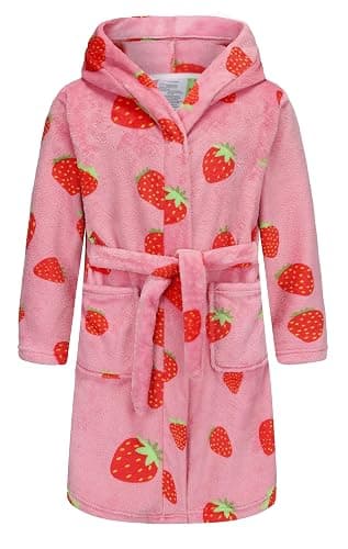 FunnyPaja Girls Soft Fleece Robes Plush Hooded Bathrobes Sleepwear for Kids 2-16 Years - Image 1