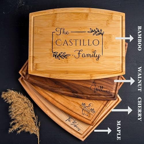 Personalized Cutting Board with Display Stand – Custom Engraved Charcuterie Board, Ideal Gift for Wedding, Housewarming, Bridal Shower, Anniversary, Birthday, Mom & Couples, Valentines Day Gifts thumbnail 4