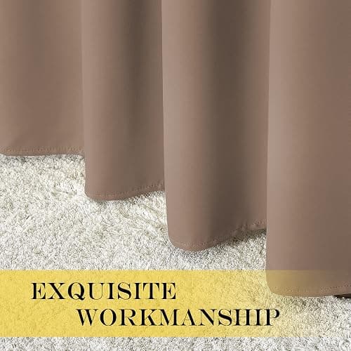 NICETOWN Blackout Blinds for Patio Door - Sliding Door Insulated Blackout Curtains, Extra Wide Curtain for Villa/Hall/Parlor (100 inches W x 84 inches L, Cappuccino) thumbnail 7
