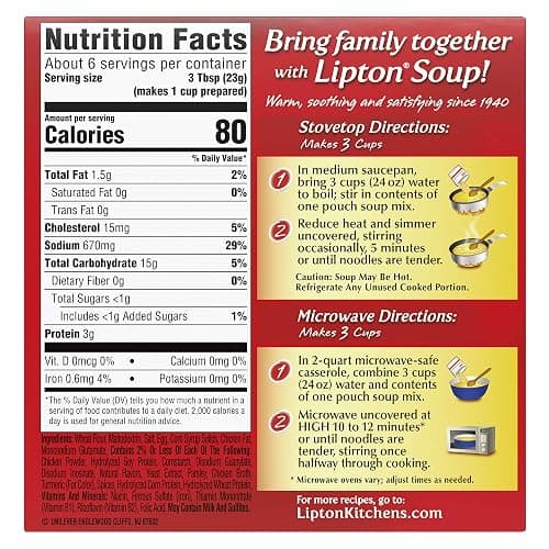 SOUP SECRETS Lipton Instant Soup Mix For a Warm Bowl of Soup Extra Noodle Soup Made With Real Chicken Broth Flavor 4.9 oz 2 ct, Pack of 12 thumbnail 2