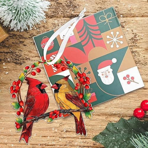 AXIARA Sympathy Gifts for Loss of Loved One - Two Layer Wooden Cardinal Christmas Ornaments 2025 - Cardinal Gifts for Women Men, Bereavement Memorial Gift Ideas, Cardinals for Christmas Decorations thumbnail 3