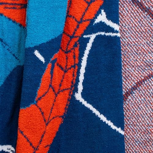 Jay Franco Marvel Spiderman Feather Knit Throw Blanket 50x60 Super Soft | Fluffy Fuzzy Fleece for Kids & Adults, Lightweight Cozy Machine Washable, Officially Licensed Marvel Throw, Couch & Bed, Blue thumbnail 5
