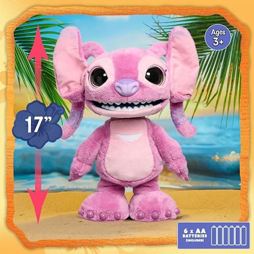 Disney Stitch Ultimate Angel Interactive 17" Plush Toy, 100+ Sounds & Reactions, Moves Like a Real-Life Angel, Amazon Exclusive, Toy for Fans, Girls, Boys, Kids 3 and Up by Just Play thumbnail 8