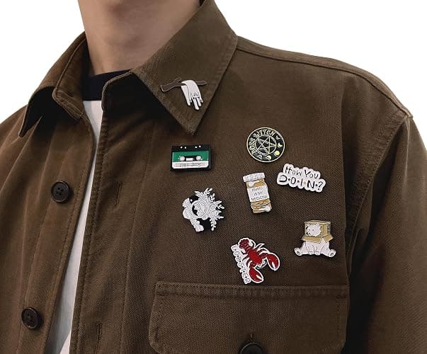 SINCCO 20/40/50/80 PCS Cute Enamel Backpack Pins, Funny Enamel Pins Bulk Set Cool Button Pins Aesthetic Brooch Lapel Pins Anime for Backpacks, Jackets, Hats, Kids, Girls thumbnail 6