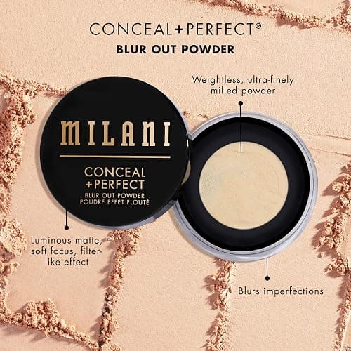 Milani Conceal + Perfect Blur Out Setting Powder Talc-Free -Translucent | Lightweight, Talc-Free Powder Blurs Skin And Works Across All Skin Tones. Vegan & Cruelty-Free. Made In Italy. thumbnail 5
