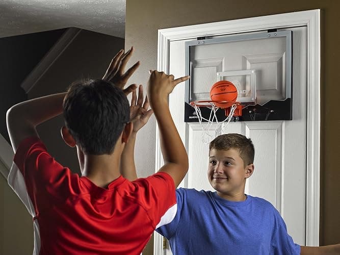 Silverback 23" LED Light-Up Over the Door Mini Basketball Hoop Includes Mini Basketball and Air Pump , Black thumbnail 2