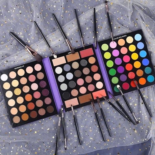 UCANBE Eyeshadow Palette with 15Pcs Brushes Makeup Set, Pigmented 86 Colors Make Up Sets Valentine's Day Gift, Matte Shimmer Glitter Eye Shadow Pallet Highlighter Contour Blush Powder Brush Beauty Kit thumbnail 6