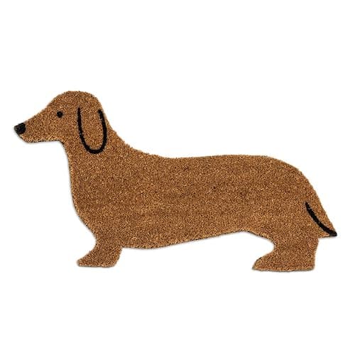 Abbott Collection Dachshund Shaped Non-Slip Doormat - Coir (18" x 30") - Image 1