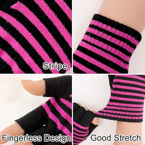 Bienvenu Unisex Stretchy Fingerless Hand Warmer Skeleton Gloves thumbnail 4