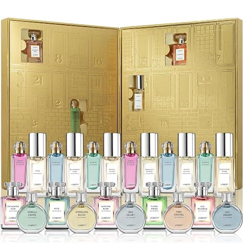 Luxury Perfume Advent Calendar for Women – 24 Exquisite Fragrances in Gold Gift Box – Advent Beauty Calendar 2025 Holiday Countdown Set - Image 1