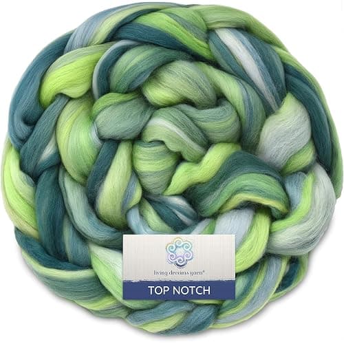 Top Notch Superfine Merino Fiber for Spinning & Felting. Super Soft Combed top roving in Stunning Color Blends, Whirled Peas - Image 1